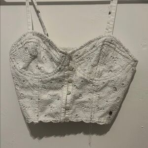 Abercrombie & Fitch Cream Bustier Crop Top